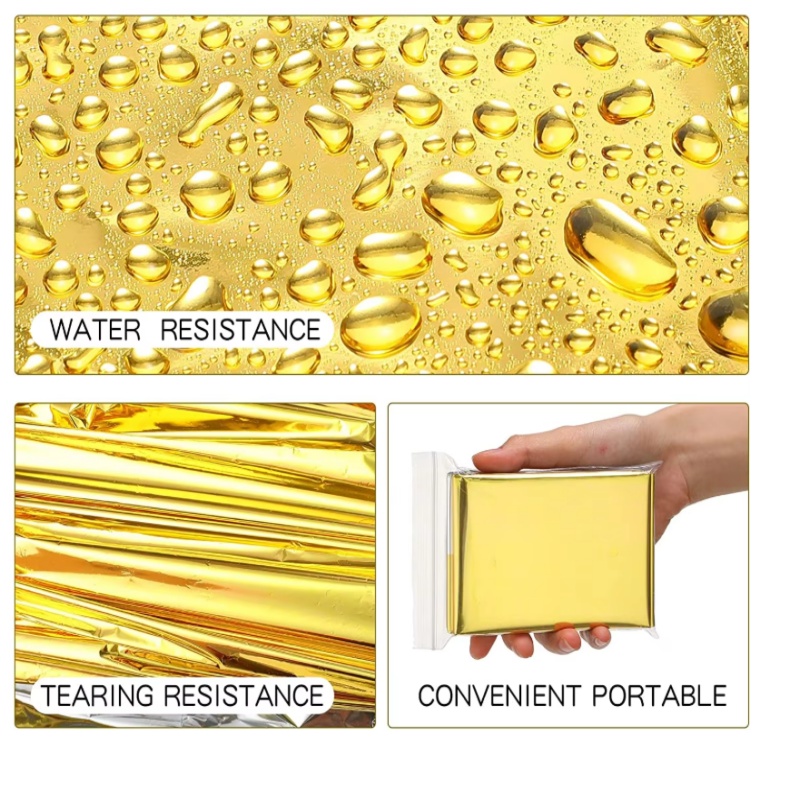 Survival Blanket Reflective - Selimut Darurat Mylar Emas 130×210cm 4