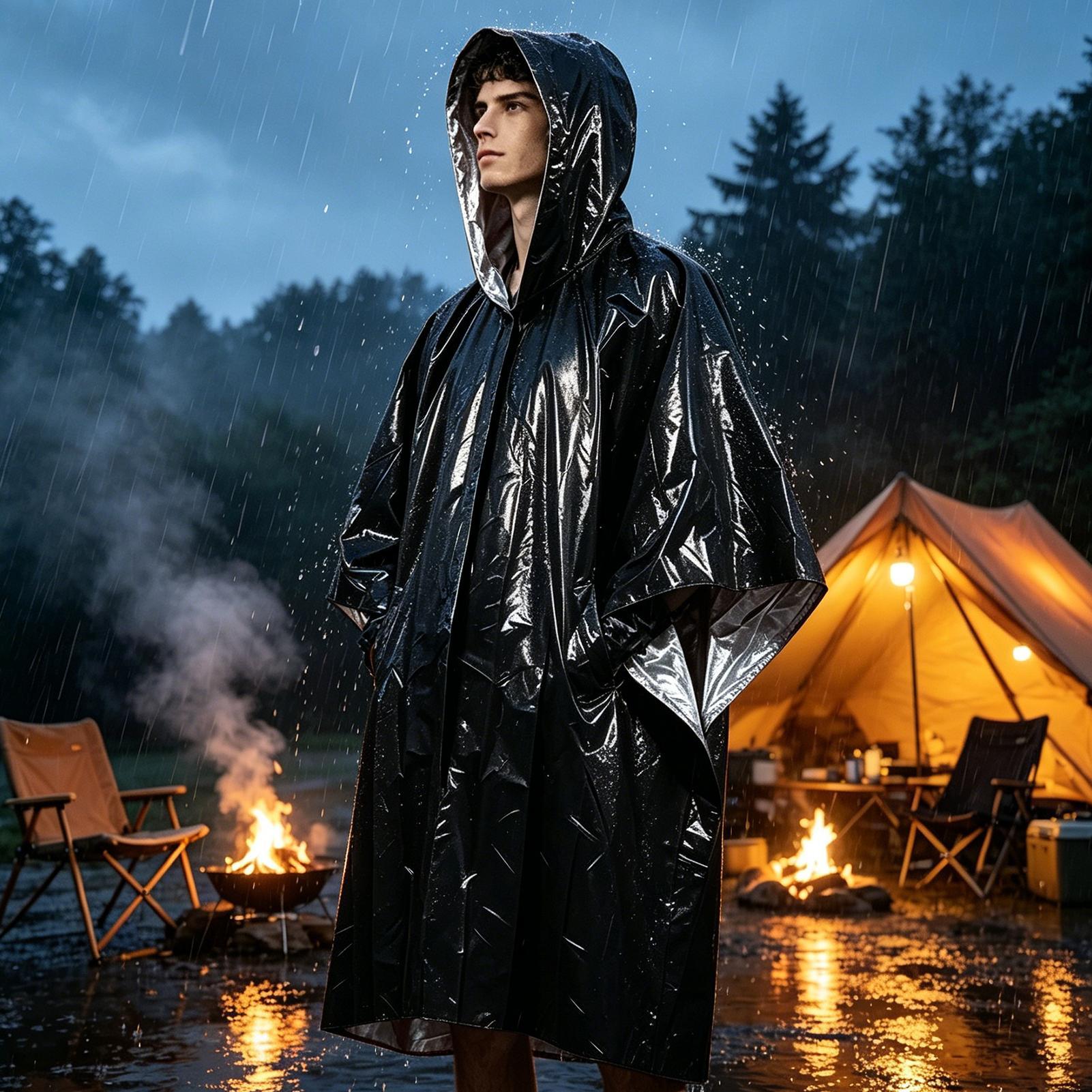 1 buah jas hujan darurat tahan - Emergency Poncho Rain ulasan dan harga