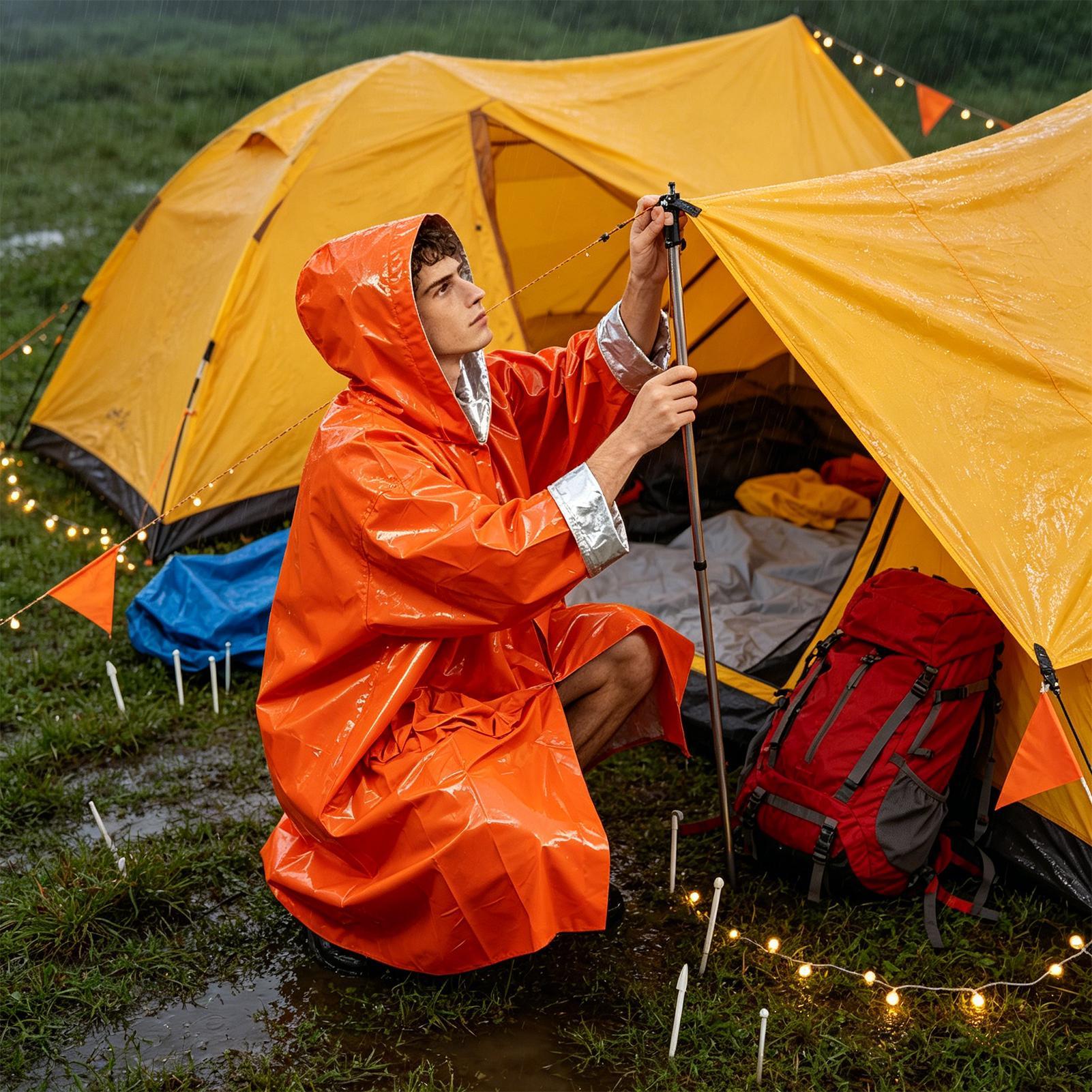 1 buah jas hujan darurat tahan - Emergency Poncho Rain ulasan dan harga