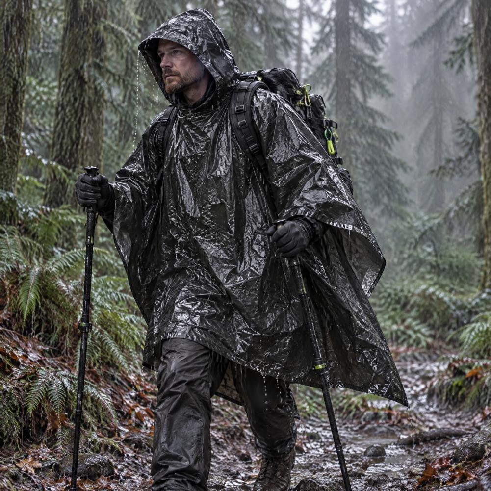 Jas Hujan Darurat Portabel, Pe - Emergency Poncho Rain ulasan dan harga
